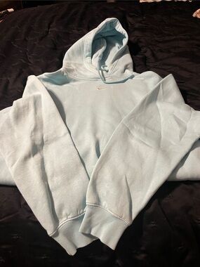 Nike Pale Blue Pullover Hoodie with Small Swoosh